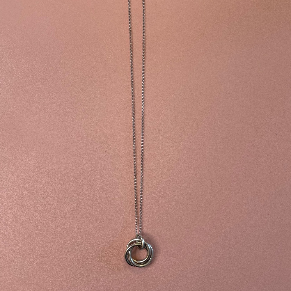 Borsheims Sterling Silver Intertwined Circle Pendant, 16" - Picture 2 of 3